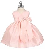 New Criss Cross Bow Pageant Dress (White, Ivory or Pink) 6M to 24M ~ Wonderful for Flower Girls