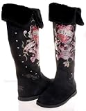 Ed Hardy Snowblazer Suede Boots Swarovski