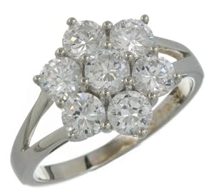 Bague - DPR7084(M) - Anillo de mujer de plata con 7 circonitas (talla: 13)