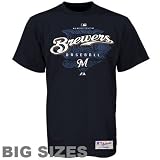 Majestic Milwaukee Brewers Navy Blue Big Sizes Momentum T-shirt