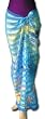Full Size Pareo: Underwater Blue Satin and Sheer Stripes