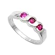 Sterling Silver Baby Ring with Ruby CZ - 2mm Band Width - 4mm Face Height - Sizes: 1-4 Sterling Silver Baby Ring with Ruby CZ - 2mm Band Width - 4mm Face Height - Sizes: 1-4