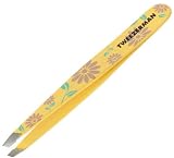 Tweezerman Slant Tweezer Floral Print Yellow w/Free Mirror