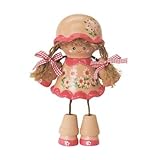陶器人形 置物 オブジェ テラドールdeco Momo-chan ピンク 完成品 Y134