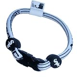 Phiten Custom Titanium X30 Chicago White Sox Necklace with White Sox Trim and Black Clasp 22"