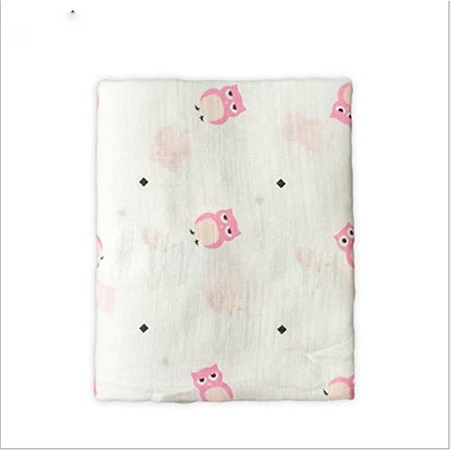 Wingkids Originals Baby Summer Swaddling Blanket Organic Large Size 1 Pack Light fabric Swaddle Blanket Ultra Soft Nursery Blanket Gift Baby Bed Sheet Multi Use 10 Patterns 47"x47" (Pink Owl)