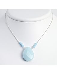 Sterling Silver 16in Amazonite Necklace. Metal Wt- 2.94g