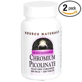 Source Naturals Chromium Picolinate, 200 mcg, Tablets, 240 tablets (Pack of 2) by Source Naturals