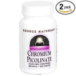 Source Naturals Chromium Picolinate, 200 mcg, Tablets, 240 tablets (Pack of 2) by Source Naturals
