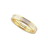 14K Yellow Gold 1 ct. Princess Cut Diamond Eternity Wedding Band (Size-6)