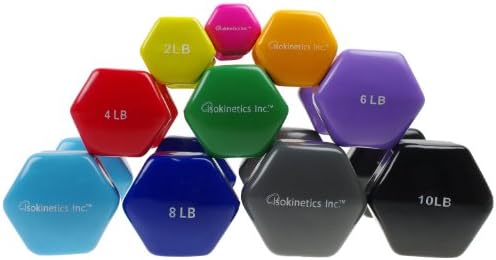 Isokinetics Inc. Brand Vinyl Coated Dumbbells - 1 lb through 10 lb - Sold as A Pair