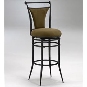 Click here to buy Hillsdale Cierra 30-Inch Swivel Bar Stool, Black Finish with Bear Faux-Suede Fabric .