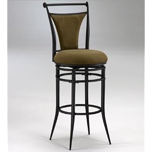 Hillsdale Cierra 30-Inch Swivel Bar Stool, Black Finish with Bear Faux-Suede Fabric by Hillsdale