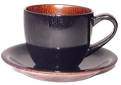 うるし長屋 お茶カフェ コーヒーカップ 黒 内スリ漆  23232