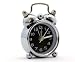 Ultra Mini Nostalgie Wecker Glockenwecker in Chrom Optik, Digital Alarm Clock Signal original Quarzlaufwerk mit Batterien