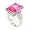 Luxurious Emerald-Cut Cocktail Ring w/Pink Sapphire & White CZs Size 5