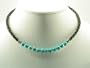 Braided Leather Necklace with Simulated Turquoise