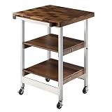Oasis Concepts KK-3001K5 Walnut Stainless Steel and Wood Folding Entertainer - Walnut
