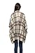 Women's Winter Tartan Knitted Irregular Cardigans Shawl Poncho Cape (Beige)