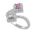 Jewelry : Sterling Silver Bypass Style Diamond Shape CZ Ring
