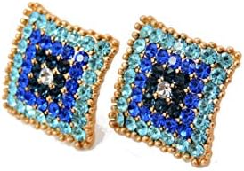 Dulce Azule Square Post Blue Crystal Earring