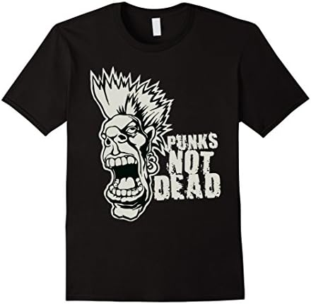 Men's Punk T-Shirt Punk is Not Dead Tee Large Black