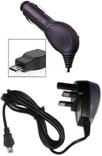 HTC Flyer Micro USB 3 Pin Mains / Wall & In Car Power Charger Cable Lead - CE - ROHS - UK Approved - By iTechCover