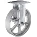 Albion 16 Series 8" Diameter Cast Iron Wheel Medium Heavy Duty Zinc Plate Rigid Caster, Roller Bearing, 4-1/2" Length X 4" Width Plate, 1250 lbs Capacity (Pack of 2)