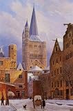 Johann Heinrich Hintze (Cologne, Germany, Great St. Martin in the snow) Art Poster Print - 11" X 17" Johann Heinrich Hintze (Cologne, Germany, Great St. Martin in the snow) Art Poster Print - 11" X 17"