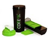 Core150 Green 1 Litre Protein Shaker Cup with 3 Storage Compartments