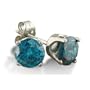 1 1/2ct Blue Diamond Stud Earrings in 14k White Gold. [Jewelry]