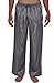 Alexander Del Rossa Men's Satin Pajama Pants, Long Pj Bottoms, Medium Black and Gray Striped (A0757R04MD)