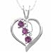 Sterling Silver Genuine Amethyst and Genuine Diamond Accent Heart Pendant