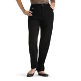 Lee Women's Petite Side Elastic Stretch Jean - Black - 350-6101a