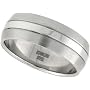 Surgical Steel 3/8" ( 9 mm ) Domed Band Ring with Polished Center