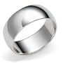 14k White Gold 8mm Plain Half Round Band
