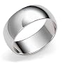 14k White Gold 8mm Plain Half Round Band