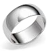 14k White Gold 8mm Plain Half Round Band
