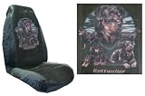 Car Truck SUV Rottweiler Collection on Lawn Dog Print Seat Covers 2 Charcoal Grey Universal Vehicle Bucket Seatcovers