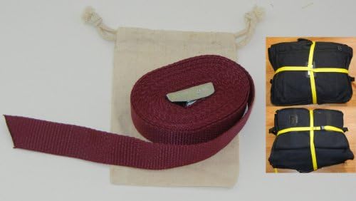 WOSS Gear Black 12 ft. Long Travel Strap, Burgundy, Made in USA