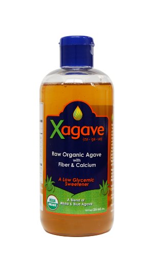 Xagave Organic Raw White & Blue Agave 25 Ounce Bottle (Pack of 6)