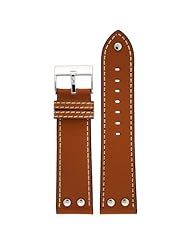 Pilot Watch Band with Rivets Tan Color 20 millimeter Tech Swiss