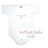 BABY BODYSUIT WHITE  PINK CLOUD SOFTBALL CLUB  18 - 24 Months