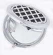 Crystal Compact Round Purse 2X Mirror