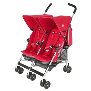 Maclaren Twin Triumph Stroller, Scarlet