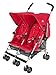 Read Maclaren Twin Triumph Stroller, Scarlet Details Maclaren Twin Triumph Stroller, Scarlet