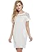 Meaneor Women's Plain Short Sleeve Summer Floral Lace Shift Dress