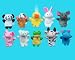 10 Pc Soft Plush Animal Finger Puppet Set includes Elephant, Panda, Duck, Rabbit, Frog, Mouse, Cow, Bear, Dog, Hippo