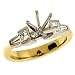 14k Two-Tone Princess Diamond Semi-Mount Engagement Ring - Size 7.0