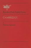 Cambridge: Volume 1: The Records; Volume 2: Editorial Apparatus (Records of Early English Drama)